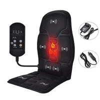 NEW Car Chair Body Massage Heat Mat Seat Cover Cushion Neck Pain Lumbar Support Pad With Remote Controls Neck Mat Back Massager 2