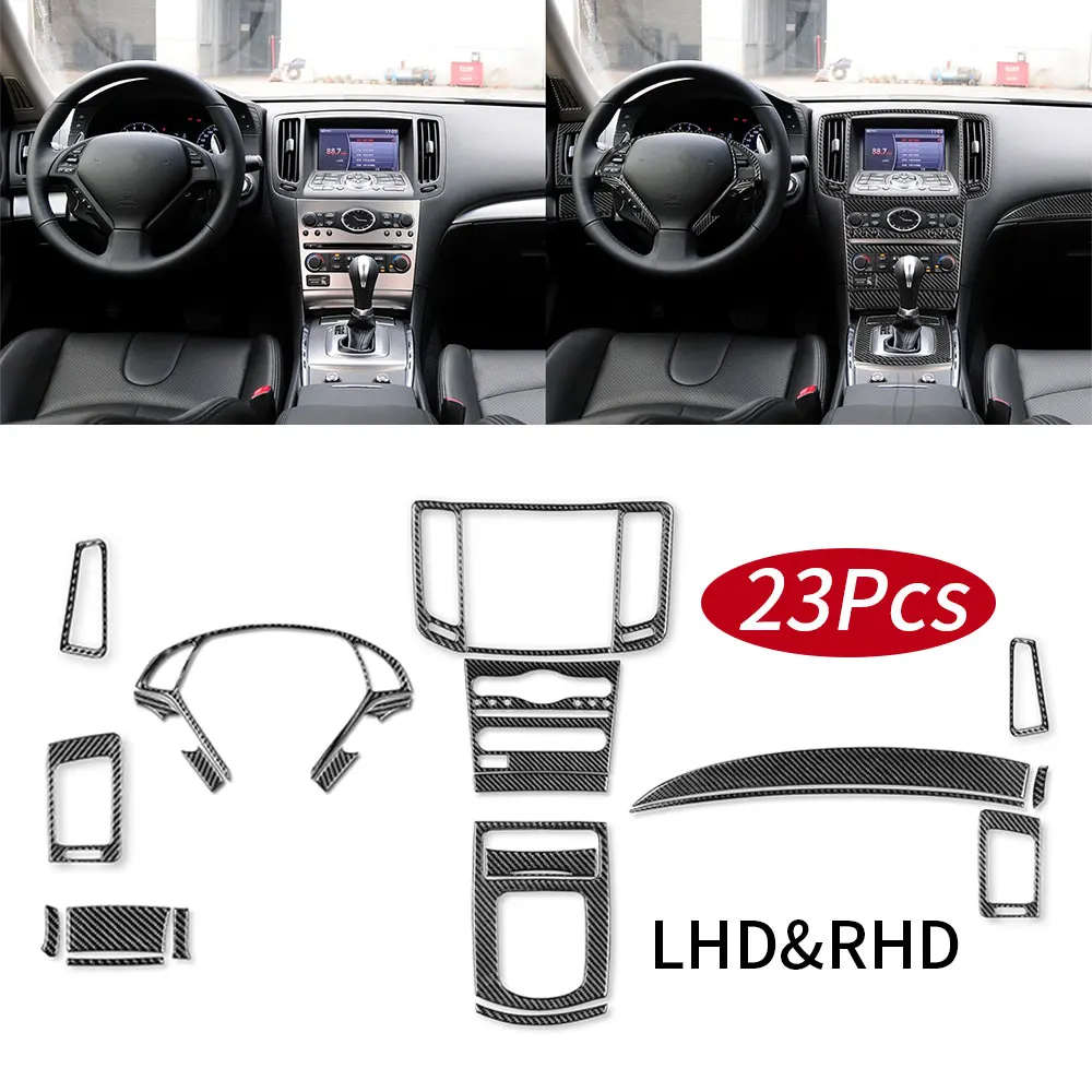 

23 шт., декоративные наклейки из углеродного волокна для Infiniti G37 2007-2013