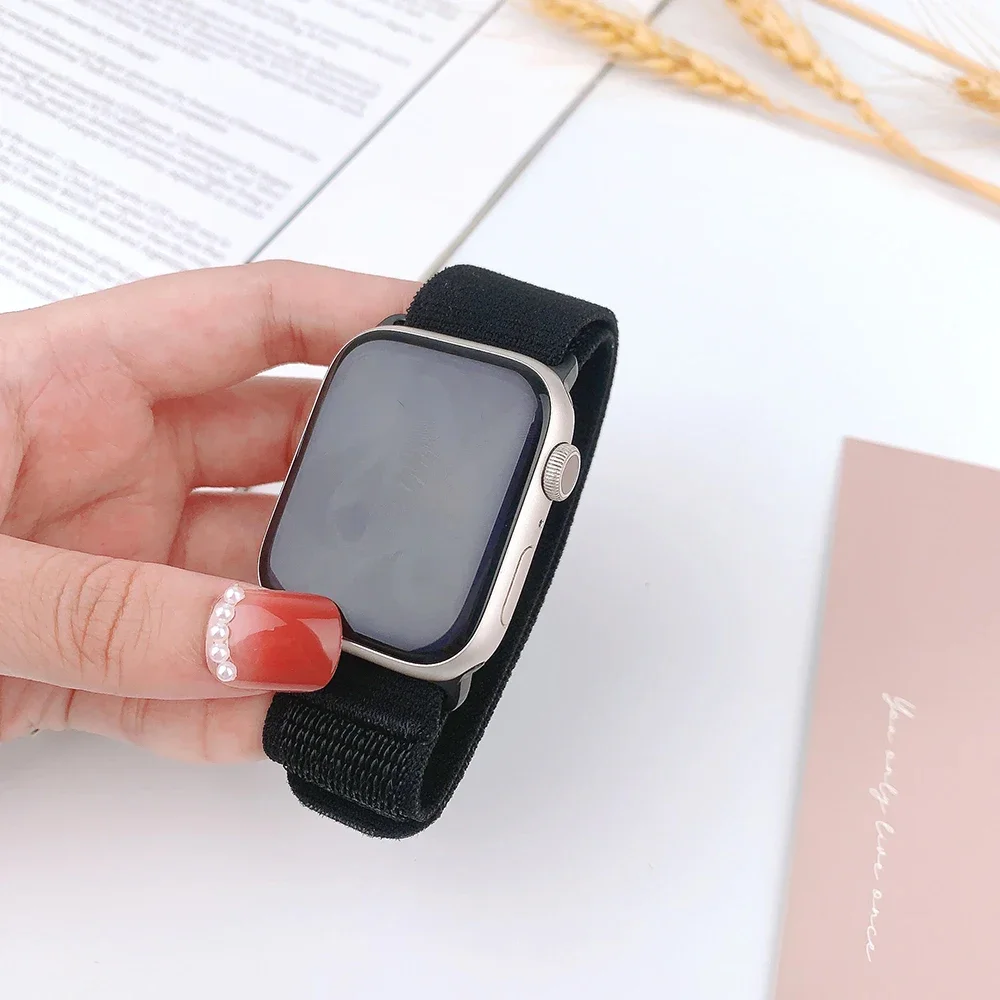 애플 워치 밴드용 트레일 루프 스트랩, 울트라 49mm, 44mm, 40mm, 45mm, 41mm, 38mm, 42mm, 나일론 팔찌, 아이워치 9, 7, 8, SE, 6, 5, 4, 3 용