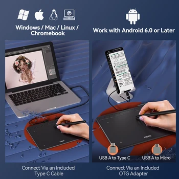 6" Graphic Drawing Tablet with 8192-Level Stylus Support 4