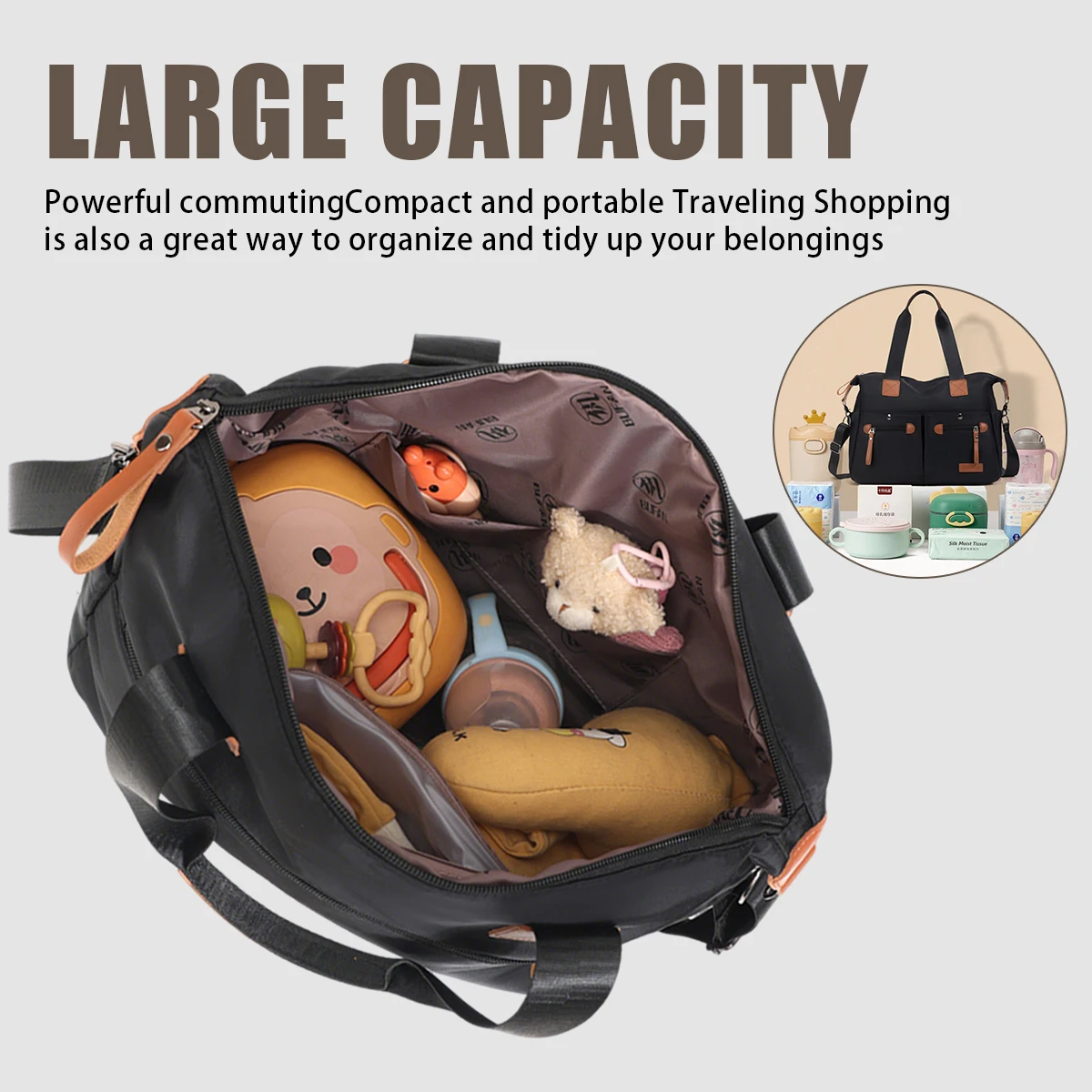Borsa per laptop da donna, valigetta di grande capacità, borsa a tracolla, borsa con scomparto interno da 15,6 pollici per studenti - immagine 3