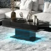 Led Coffee Table for Living Room, Living Room Table Rectangular Center Table, Modern High Glossy Wooden Coffee Tables 1
