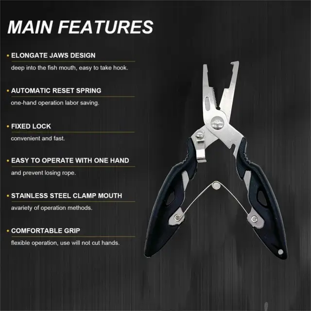 Multifunctional Curved Mouth Road Sub Pliers Cutting Lines Uncoupling Fish Hooks Opening Coils Outdoor Fishing Tools Plier 3