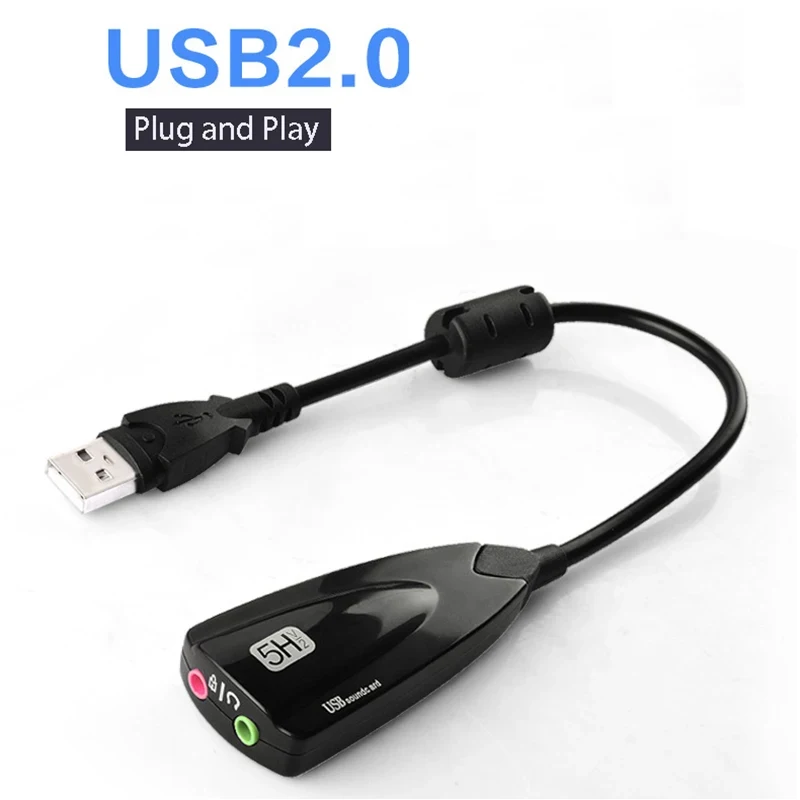 Harici USB Ses Kartı Kulaklık Mikrofon Ses Adaptörü Analog 7.1 5HV2 Dönüştürücü Karaoke Reverb Dizüstü Bilgisayar için