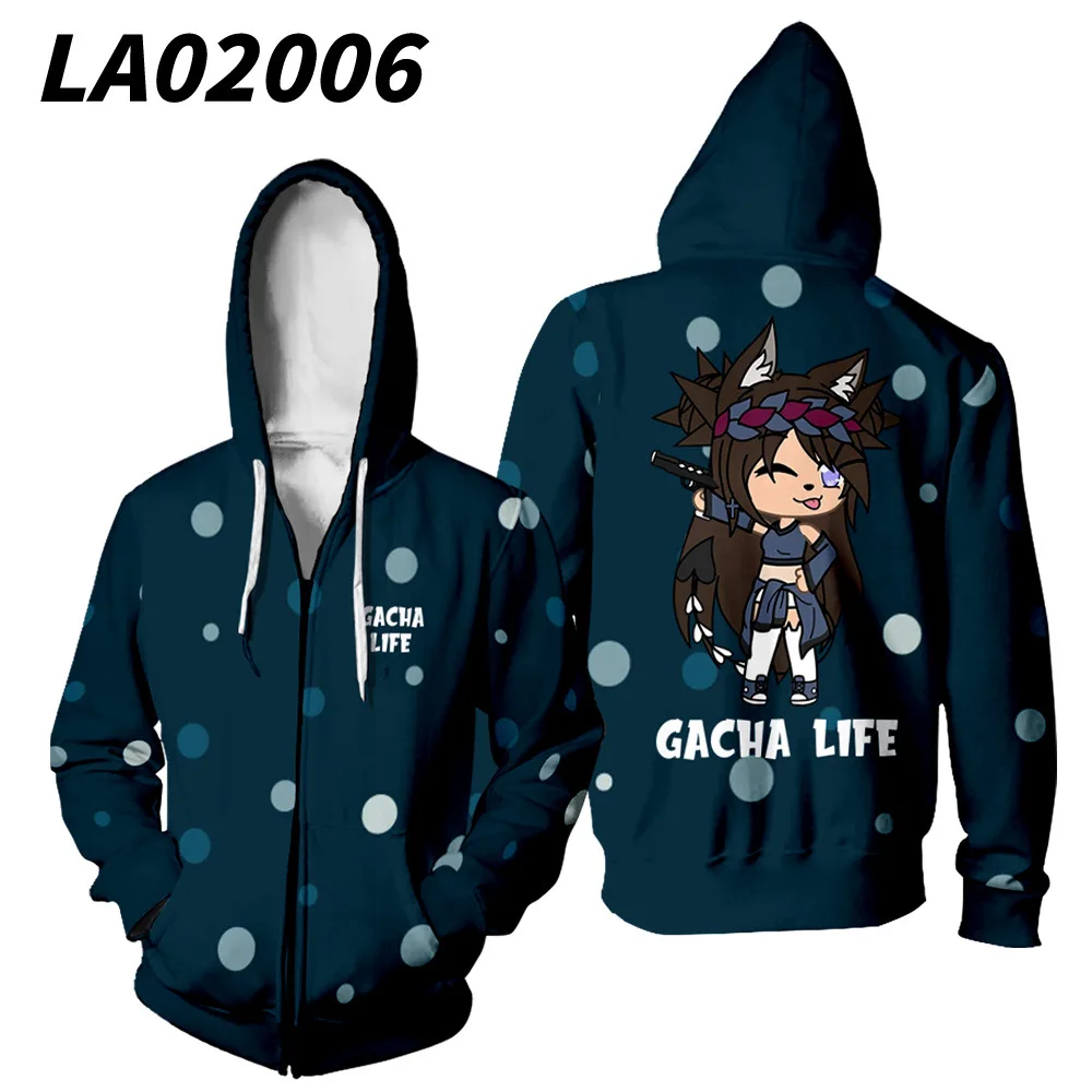 Homens e mulheres Gacha Life 3D Print Hoodies, moletom dos