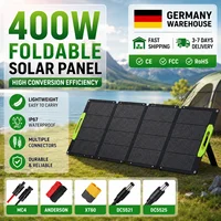 Panneau solaire pliable portable de 400W, chargeur solaire léger avec connecteurs Mc4, Anderson, Xt60, Dc5521/Dc5525, étanche IP67 pour camping-car, camping et randonnée. 1