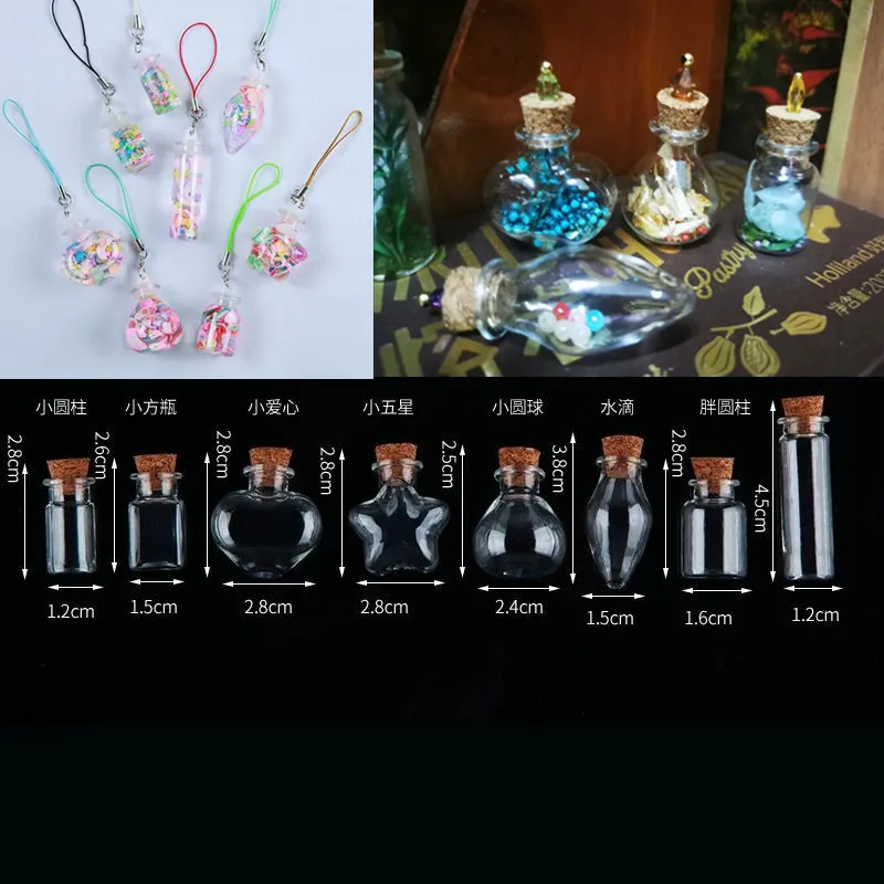 50/100X Mini Cork Stopper PET Bottles DIY Birthday Gift Transparent Empty Message Wishing Bottle Christmas Wedding Party Decor 2
