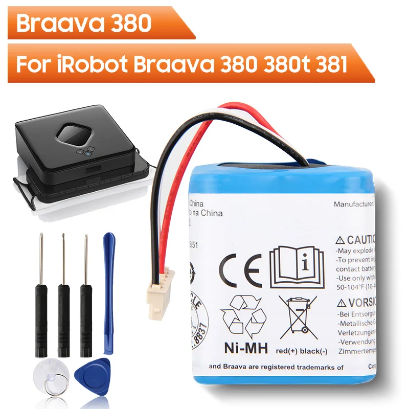 

Original Replacement Battery For iRobot Roomba 380 380t 381 MINT 5200C 5200 390T Rechargable Battery 2000mAh With Free Tools