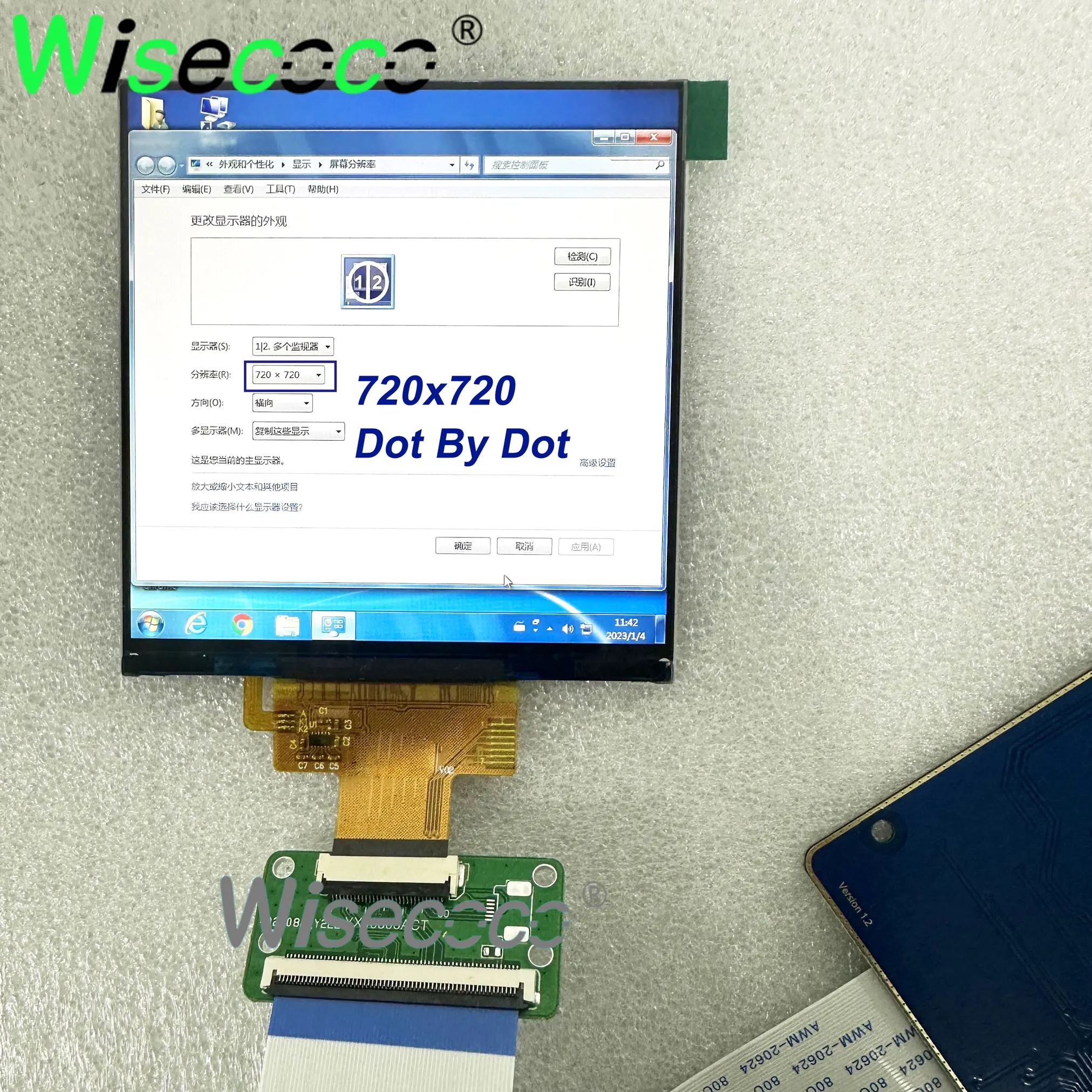 Wisecoco-tela Lcd Quadrada Raspberry pi Display Quadrado Spi Micro Usb Driver Board Smart Home Digital Signage 720x720 1:1 4 - Imagem 3