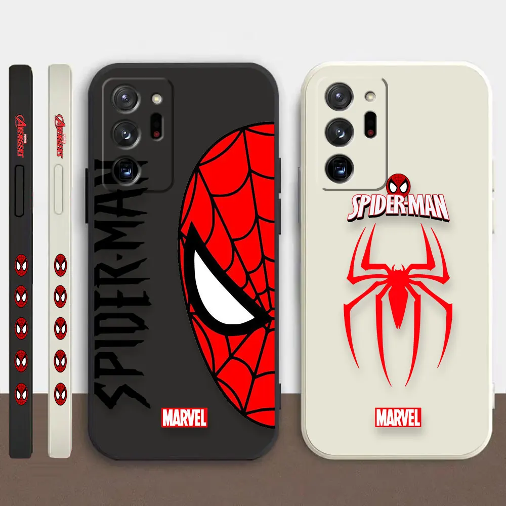 Custodia Per Samsung Galaxy A50 A30 A20S Note 20 10 9 M12 M40S Pro Plus Custodia In Silicone Liquido 4G 5G Marvy'S Spider-Man Spider Face