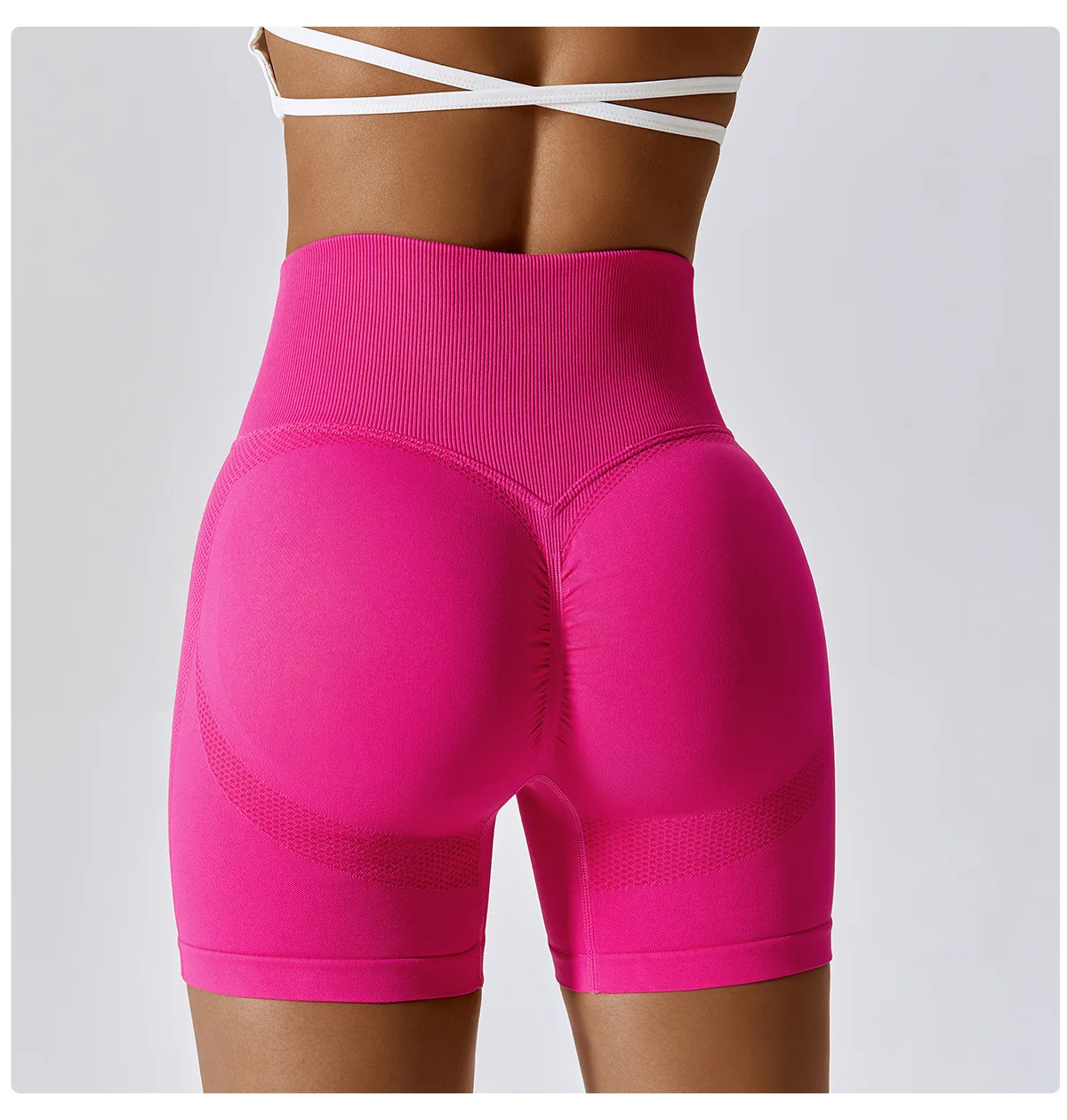 Pantaloncini da donna Pantaloncini sportivi senza cuciture per donna Ciclismo Jogging Fitness Vita alta Push Up Pantaloncini da palestra Leggings Abbigliamento da yoga da donna_voghion.com