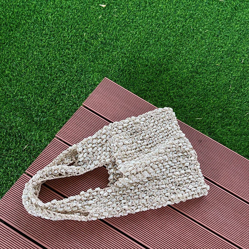 NEW Fashion Evening Handbag Beaded Pearl White Beading Bag Shoulder Party Wedding Banquet Tote Wedding Bride Purse