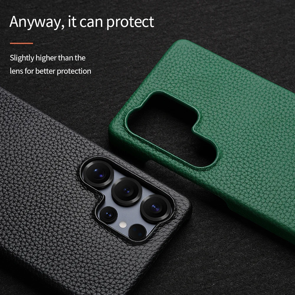 for Magsafe Case for Samsung Galaxy S26 S24 S25 Ultra Plus Natural Cowhide Leather Magnetic Protector Luxury Phone Back Cover 5