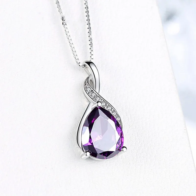 Silver Amethyst Stone Chain