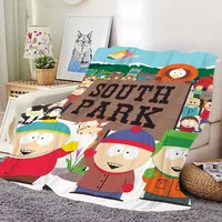 Cartoon S-South P-Park Blanket Skin friendly comfort warm soft plush blanket suitable sofa living room office bedroom 1