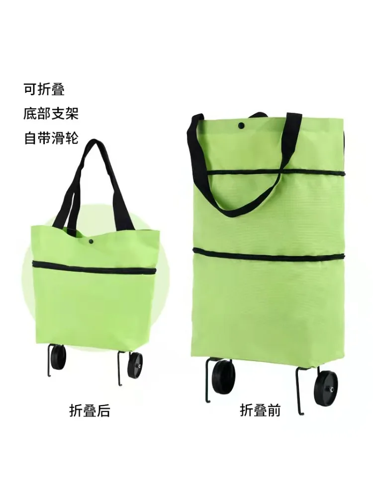 

Home and Outdoor Portable Shopping Cart with Wheels Foldable Portable Take Delivery Bag To Buy Vegetable Bag Small Cart