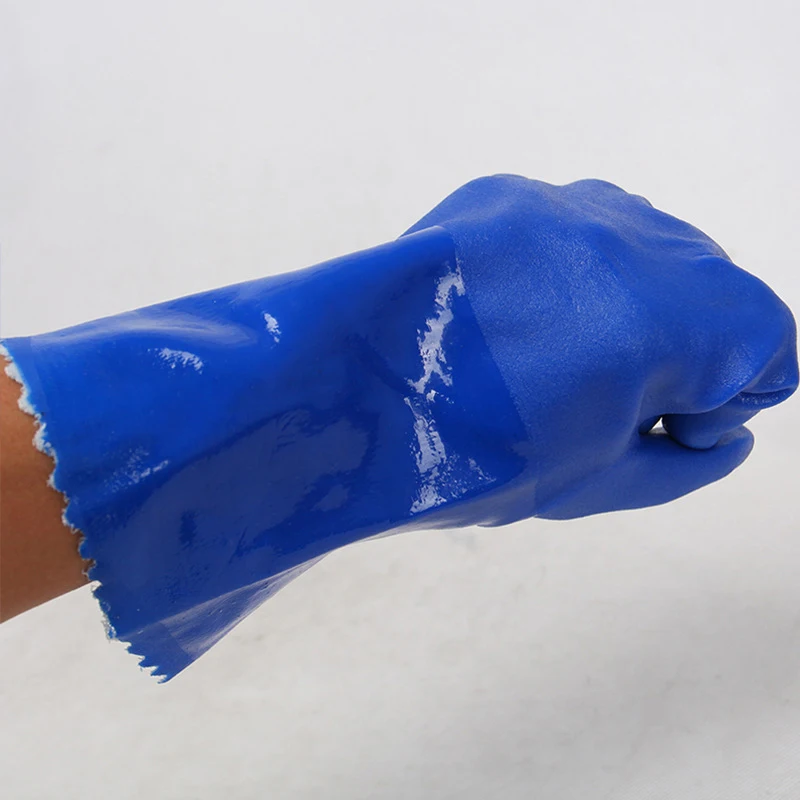 PVC Industrial Rubber Gloves Anti Slip Thickening Anti Corrosion Chemical Wear-resistant Waterproof Labor Protection Gloves Waterproof Gloves Rubber Gloves Disposable Pvc Gloves