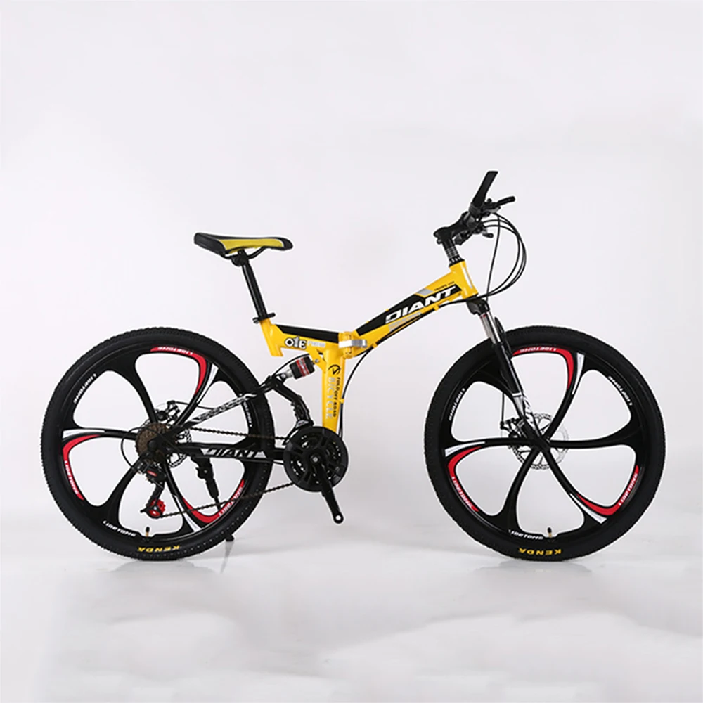 Bicicleta dobrável para homens e mulheres, aço de alto carbono, freio a  disco duplo, apoio para os pés, velocidade variável, veículo único -  AliExpress