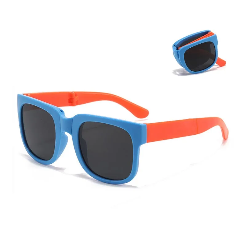 Folding sunglasses for kids Portable sun glasses for boys and girls UV protection children eyewears With case kids sunglasses foldable glasses