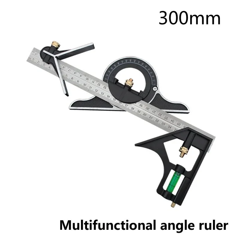 Stainless Steel T Square Angle Ruler Multifunctional Adjustable Sliding Combination Square Ruler Protractor Level Measure Tool 5