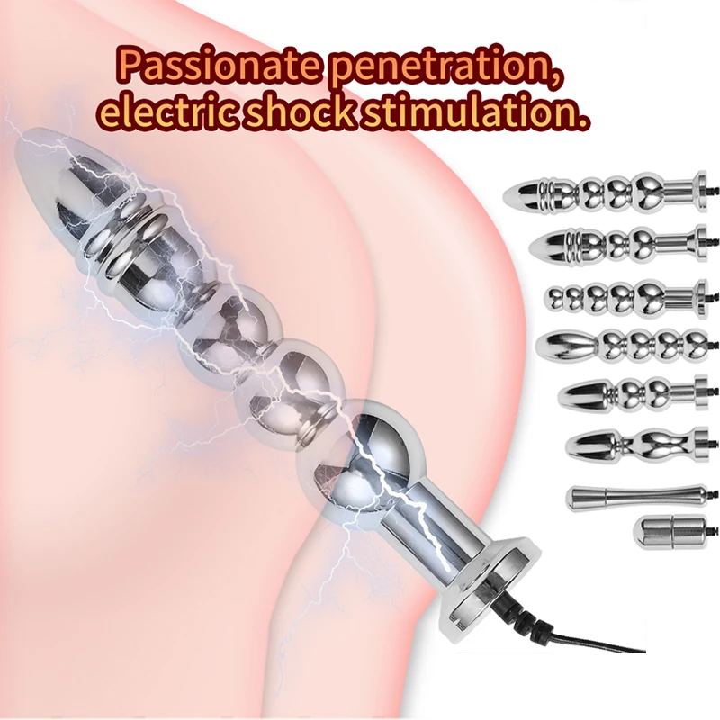 Bi-polar Electro Shock Stainless Steel Anal Plug E-stim Vaginal Ball Butt Plug Prostate Massage Electric Sex Tools Accessories electro sex toys electric sex toys