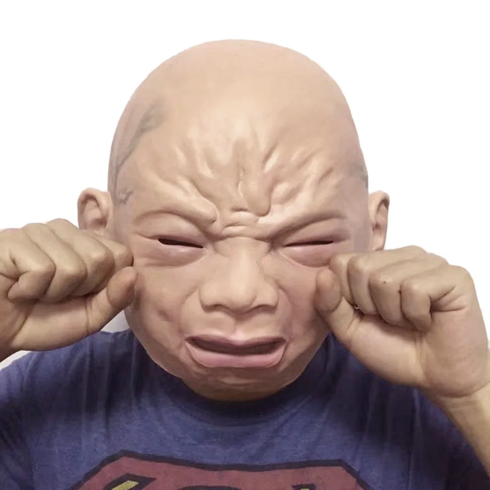 Mascarilla de látex realista para bebé, máscara Horrible de cabeza