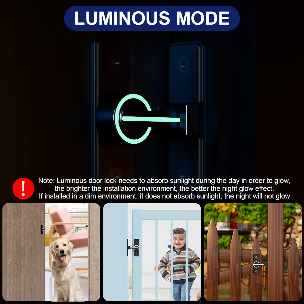 Barn Door Lock, Luminous 90 Degree Door Latch Heavy Duty Gate Latch Safety Bolt Lock, Sliding Barn Lock