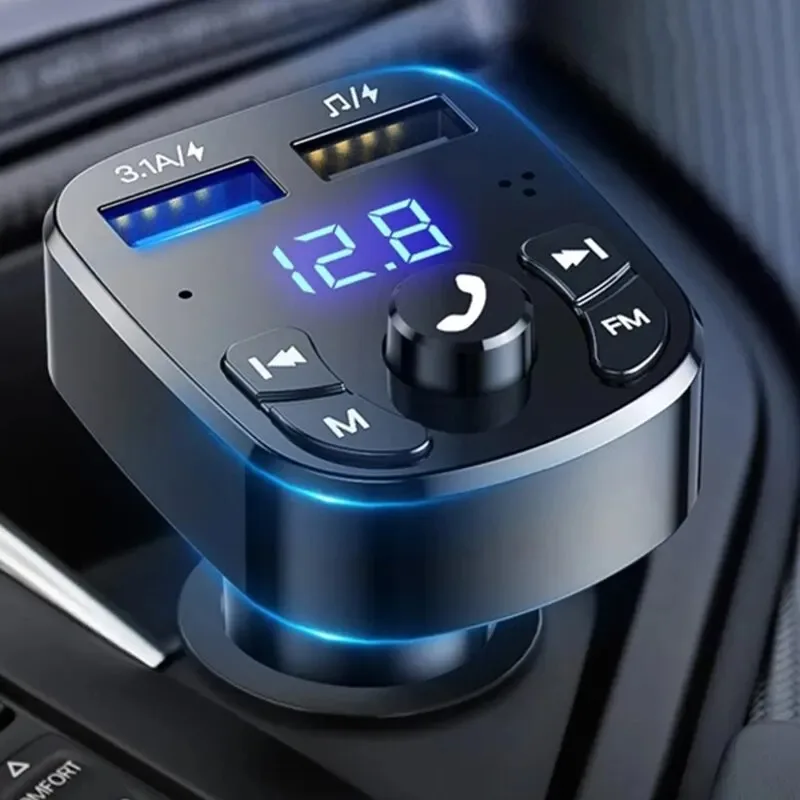 Bluetooth 5.0 Car Charger Dual USB Car Kit FM Transmitter Audio MP3 Player autoradio Handsfree 3.1A 12-24V For iPhone ForSamsung fm transmitter car mp3 player