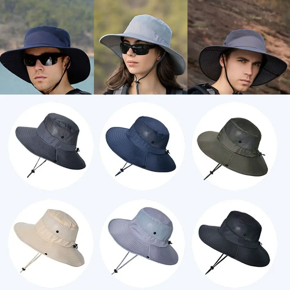 

Panama Bucket Camping Hiking Outdoor Fisherman Hat Anti-UV Protection Summer Sun Hat Bucket Hats Mountaineering Caps