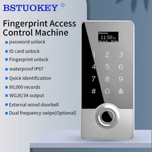 Cerradura de puerta inteligente con huella dactilar, sistema de Control de acceso con tarjeta RFID, teclado con contraseña táctil, resistente al agua IP67