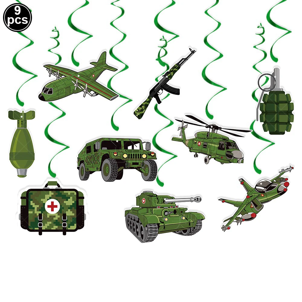 Camouflage Birthday Party Tank Cake Topper Happy Birthday Sign Cake Decor Soldier Camouflage Army Military Party Decors