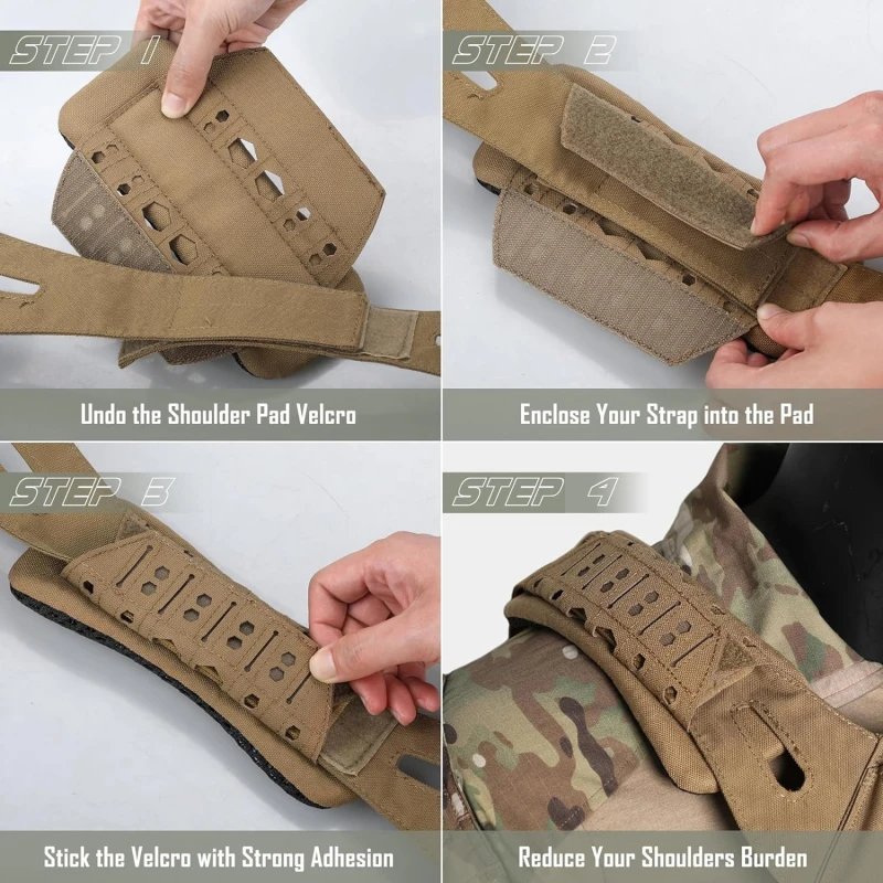 Shoulder Pad Strap Vest Comfort Cushion Pad Mesh For Hunting Vest Accessory Backpack breathable mesh cushion