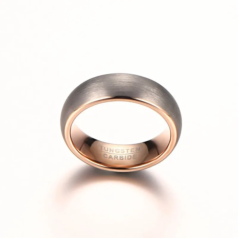 Anillo "Aura" de Tungsteno Negro Cepillado y Oro Rosa | Dalesha - Imagen 4