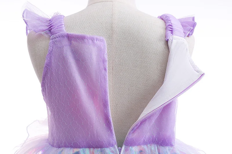 3-10 Years Mermaid Ariel Charm Princess Dress Cosplay Costumes For Kids Girl Mermaid Birthday Party Dress Halloween Clothing 5