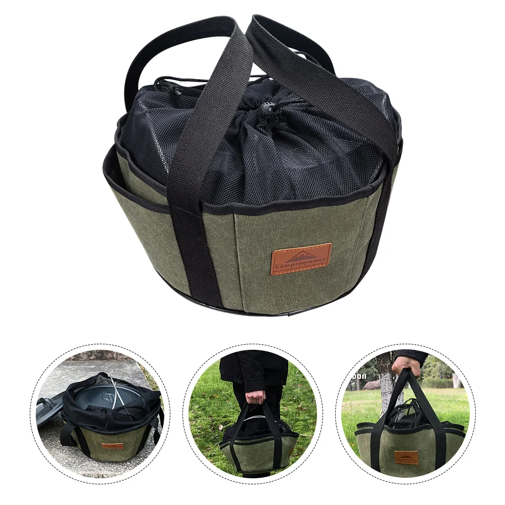 

Multifunctional Portable Dutch Oven Canvas Storage Pouch Storage Bags Cooking Utensils Organizer for Outdoor Activities BBQ A50