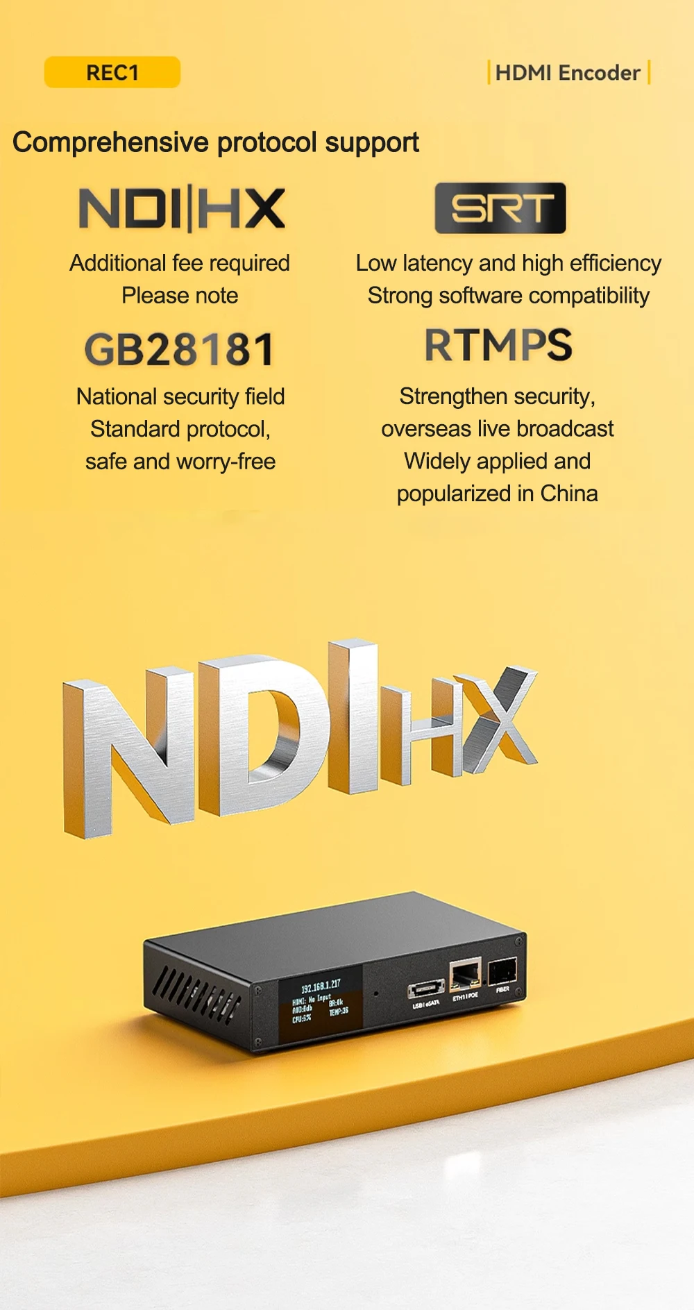 Link Pi REC1 4K HDMI Video Codec 22AP10 SOC HDMI Screen Recorder Encoder 4KP60 D