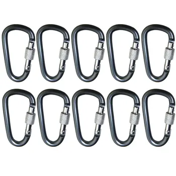 1-10PC Carabiner Set Camping Survival EDC Daily Keychain Tourist Hooks Fishing Carbin Tactical Hook Outdoor Karabiners Clip