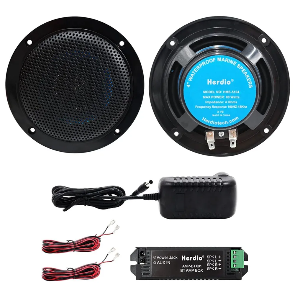 160W 4" Marine Bluetooth Speaker Ceiling Speakers For Bathroom Home Outdoor Cart Boat
