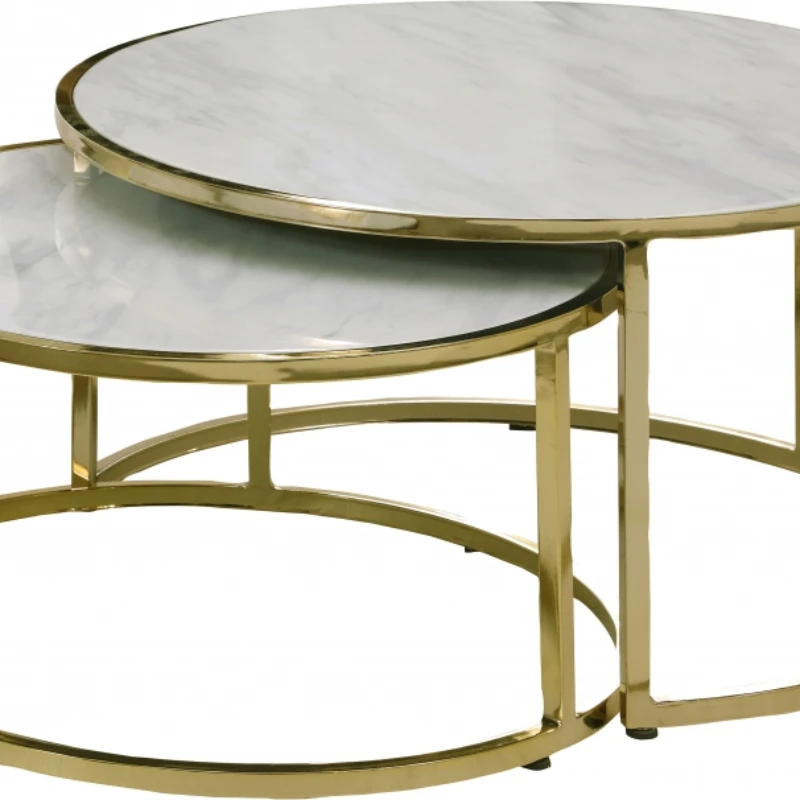 

Luxury Coffee table combination home Extendable sofa tables living room furniture luxury side tables Nordic round marble topCD