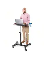 Stand Steady Cruizer Express Mobile Podium | Portable Laptop Stand with Pull Out Mouse Pad and Cup Holder | Pneumatic Si 1