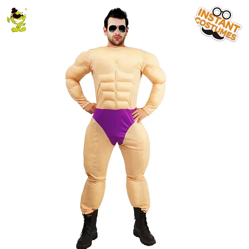 

Adult Men's Muscle Costumes Role Play Strong Men Muscle Jumpsuit Cosplay Christmas Party Muscle Costumes