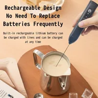 Mousseur à lait électrique rechargeable sans fil, mini fouet à café, batteur à œufs, mélangeur portatif 3