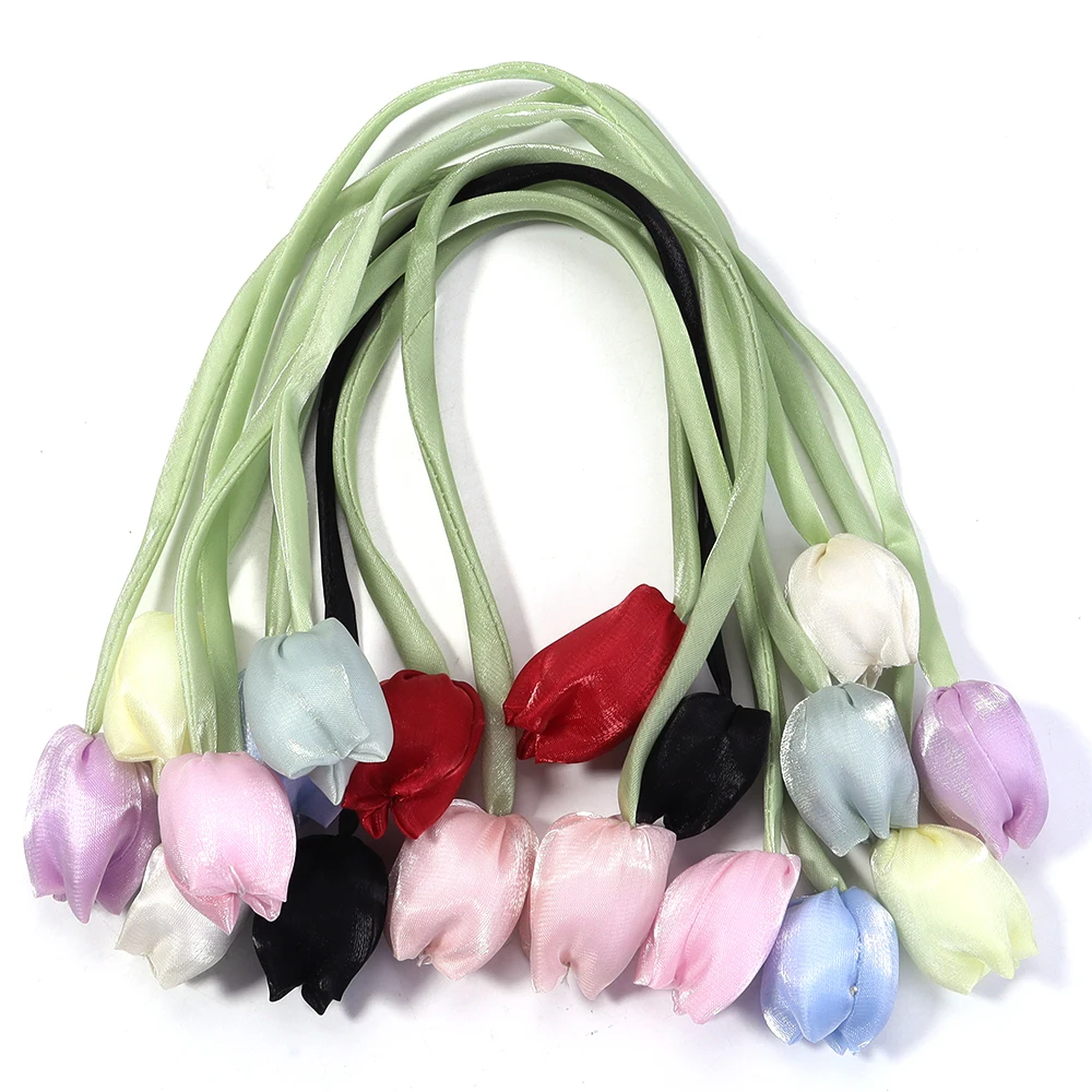 5 stücke Tulpe Bogen Blumen Süße Künstliche Blumen Für DIY Hochzeit Party Weihnachten Kleidung Kopfbedeckungen Geschenke Dekoration Zubehör – Detail 5
