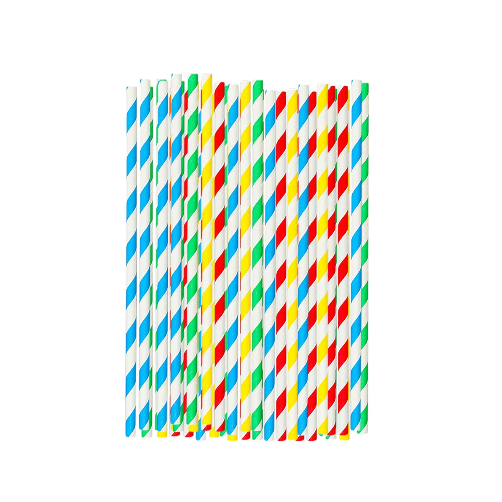 100pcs Disposable Stripes Straws Paper Drinking Straws Biodegradable Colorful Striped Straw Kids Birthday Party Decoration