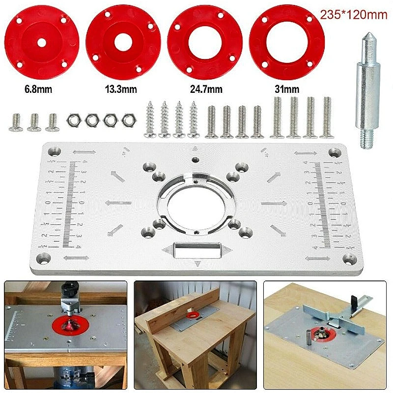 Router Table Insert Plate Multifunctional Chamfer Positioning Engraving Plate Electric Milling Trimming Machine Woodworking Tool