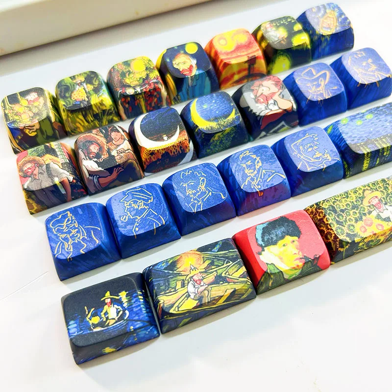 Teclado Mecânico Van Gogh 131 Teclas Pbt Grosso Perfil Xda 12 mm Mx-switches Double-shot - Imagem 4