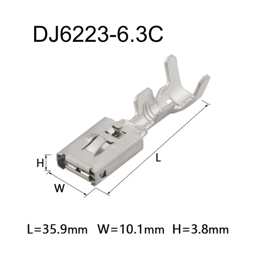 

500PCS DJ6223-6.3C brass terminal cable Waterproof connector blocks automotive plug pin