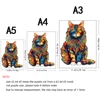 Color Changing Cat Wooden Puzzle Irregular Animal Shaped Wooden Puzzle High Difficulty Puzzle Puzzle Toy Birthday Christmas 6