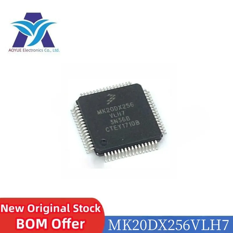 

New Original Authentic MK20DX256VLH7 MK20DX256 VLH7 LQFP-64 CM4 Kinetis K20 Series 32-Bit MCU 256KB Flash 72MHz Microcontroller