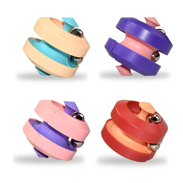 Stress Relief Cube Rotating Marble Track Metal Bead Orbit Fingertip Infinity Spinner Relieve Fidget Pinball Puzzle Toys for Kids 3